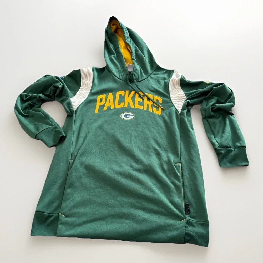 Nike Green Bay Packers Therma Fit Hoodie Mens Small NFL On‎ Field